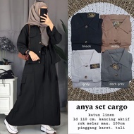 COD Anya Set Cargo Bhn Katun Linen Setrok Terbaru 2023 Kekinian Trendy Setcel Wanita Dewasa NEW