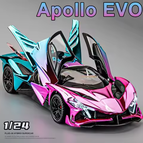 1:24 Apollo EVO IE Alloy Model Diecast Toys Car Ornament Sound Light Pull Back Doors Opened Miniatur
