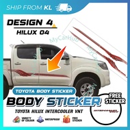 Toyota Hilux  Side Body Sticker (Free INTERCOOLER VNT Sticker) - Design 4