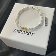 01_AMBUSH Light Luxury Niche Exquisite S999 Sterling Silver Gold Broken Silver Bracelet Simple Silve