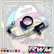 Adjuster Shock Belakang Rt Stage X2 Two Logo kwbss Tabung Polos Hitam / Silver Selang Silver Uliran 