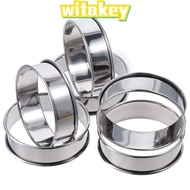 WITAKEY 6 pcs Multipurpose Stainless Steel Ring Set, Stainless Steel Silvery English Muffin Ring Set