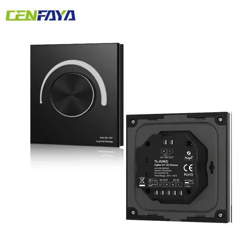 Tuya Smart ZIGBEE 0-10V/1-10V Rotary Dimmer Switch Alexa/Google Voice Control LED Driver Compatible