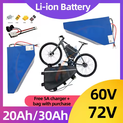 Triangle Battery 60V 72V 20Ah 30Ah Lithium Ion Batterie for 500W 800W 1000W 2000W 3000W Two Wheeler 