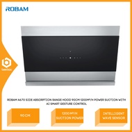 Robam A670 Side Absorption Range Hood 90cm 1200m³/h Power Suction with Ai Smart Gesture Control