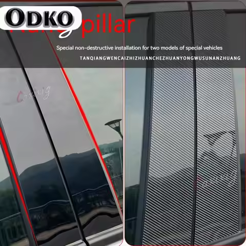 6PCS Black Car Door Window Column BC Pillar Post Trim PC Sticker Fit For Lexus CT200h CT 200 200h 20