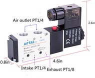 [ Ready Stock ] 100% ORIGINAL AIRTAC 4V210-08 1/4” Pneumatic 5/2 Way Single Solenoid Valve AirTAC So