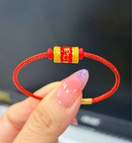 Lắc tay lu thống titan vàng khắc chú Ommani may mắn tài lộc đầu xuôi đuôi lọt