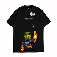 T Shirt Racing Pattern F1 Lando Norris MCLAREN MCLAREN Formula One Car Print Short Sleeve Pure Cotto