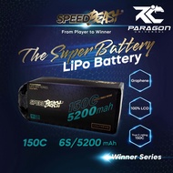SpeedBeast Graphene 6S 22.2V 5200mAh 150C 300C LCO Lipo Battery for RC Racing Speedrun Speed Beast 5