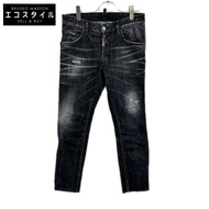 ดีสแควร์2 S74LB1617 S30357 ปี 25 กางเกงยีนส์ SKATER JEAN สีดำ กางเกงยีนส์เดนิมทรงสกินนี่สลิมเทเปอร์ฟ