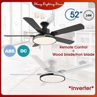 【Shrry Lighting】DC Motor 52" Ceiling Fan Ceiling Fan With Light（Wood/Iron Fan Blade）LED Light