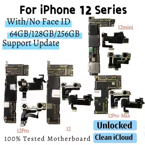 Unlocked Logic Board For iPhone 12 Pro Max Motherboard Support Update For iPhone 12 Mini With/NO Fac