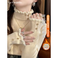 Lasher Bell Half-Turtleneck Fleece-Lined Winter Sweater for Women