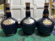 candy尋寶樂園..ROYAL SALUTE 皇家禮炮21年 蘇格蘭威士忌--藍色空瓶-- 高26