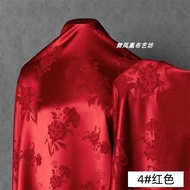 Vải Lụa Acetate Thêu Hoa Cẩm Chướng Mới Phong Cách Trung Hoa Bóng Mượt Váy Dài Vải Áo Cheo