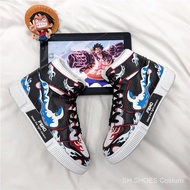 Comic  Shoes Men's High-Top Board Shoe One Piece Luffy Anime Joint NameajAir Force One Trendy Casual All-Matching