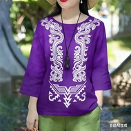 Women's Barong T-shirts for Women Floral Printed T-Shirts Tops 3/4 Long T-Shirts Oversized Long Slee