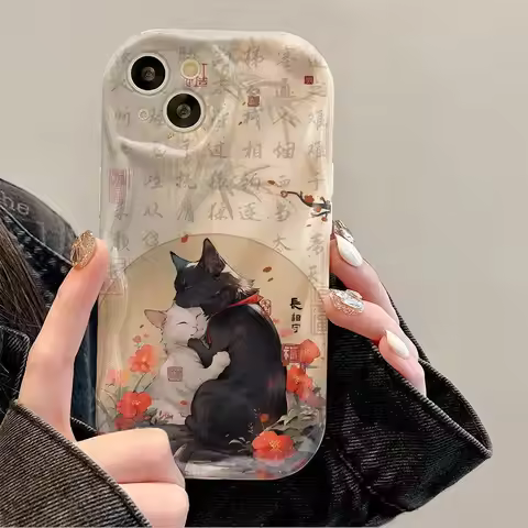 Side faced cat Phone Case For VIVO Y15S Y15A Y11 Y17S Y02S V27E V25E V25 V27 V23 V15 V20 V21E V23E 4