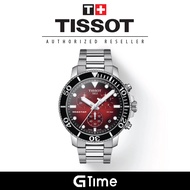 [Official Tissot Warranty] Tissot T120.417.11.421.00 Men's Seastar 1000 Quartz Chronograph Red Dial Watch T1204171142100