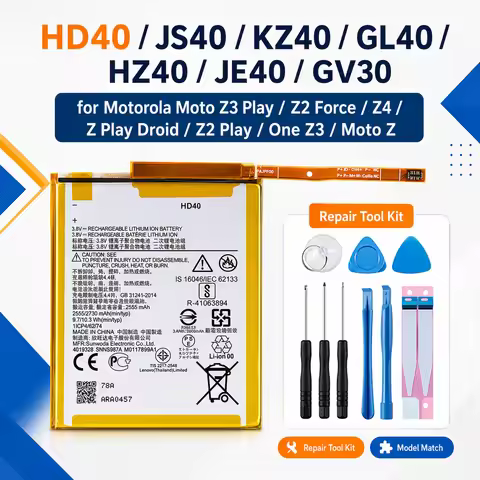 JS40 Li-ion Phone Battery 3.85V Standard Drain Rechargeable Replacement for Motorola Moto Z3 Play Z4