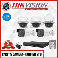 Paket IP Camera Hikvision CCTV 5 Camera Nvr 8 Channel PoE 4MP