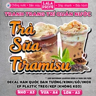 Waterproof Tiramisu Milk Tea Wall Sticker Tiramisu Milk Tea Decal Ready Adhesive/Plastic Laminating,