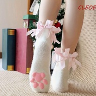 CLEOES Cat Paw Plush Socks, Coral Velvet Kitten Claw 3D Cat Paw Socks, Fashion Lolita Style Paw Pads