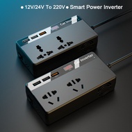 200W Smart Power Inverter 12V/24V To 220V High Power Smart Car Inverter Portable Car Power Inverter