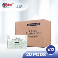 [Carton Deal] Clean Conscience 5-in-1 Laundry Pod Odour Care (20 Pods x12) - Plastic Waste Free