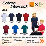 OREN SPORT Cotton Interlock Polo Shirt (UNISEX) Short Sleeve - CI13