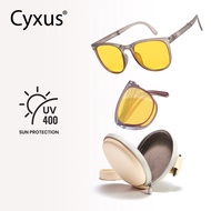 cyxus แว่นตากันแดด Polarized แฟชั่น Uv400 ทรงกลมแว่นตาพับได้แบบพกพาสําหรับผู้หญิง-1019