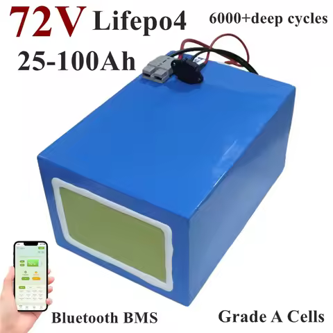 72v 30Ah 40Ah lifepo4 lithium battery 50Ah 72V 60Ah 100Ah 80Ah bluetooth BMS APP for 5000W scooter e