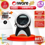 Iware Barcode Scanner Omni 9 Usb 2D Effect QRCode Sit Autoscen