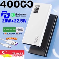 22.5W 40000mAh powerbank fast charging 2 USB Portable charger Mini power bank Buy 1 free 1 gifts