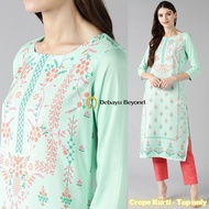 @@[Size 3XL & 4XL] Dailywear Crepe Kurti - Top only