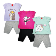 Girls Clothes Kids T-shirts Short Sleeves Short Pant Baju Baby Perempuan Baju Budak Perempuan Baju Kanak Kanak Perempuan