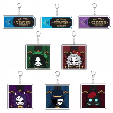 For Game Peripheral TFC Harlequin Jester Doctor Pierrot Ticket Taker Acrylic KeyChain Custom Cartoon