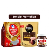 NEscafe Gold Dark Latte + Frenche Roast Premium 3 in 1 Coffee + Nutella Choco Hazelnut Spread 350g