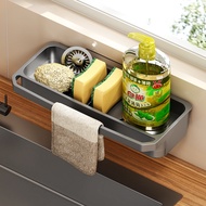 [READY STOCK] TOPFINE Kitchen Sink Caddy Organizer ABS Plastic Storage Holder for Sponge Soap Brush with Drain Tray