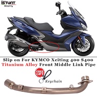 For KYMCO Xciting 400 S400 Motorcycle Exhaust Escape Modified Titanium Alloy Front Middle Link Pipe Connect the original