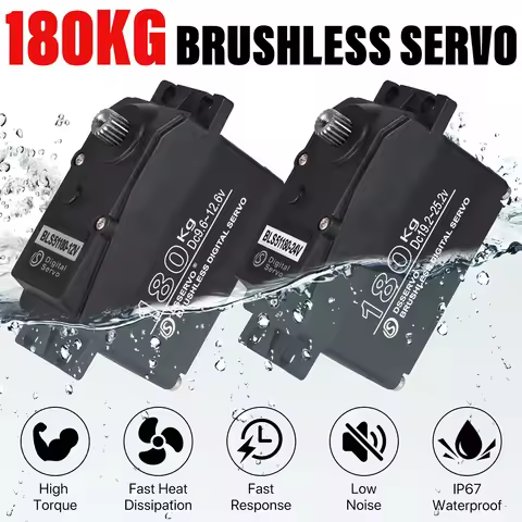 RC Brushless Servo 180KG 12V 24V Digital Servo 180° 270° High Torque Servo for 1/5 RC Car