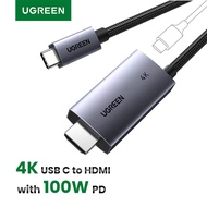 UGREEN USB C to HDMI Cable with 100W PD Fast Charging Adapter 4K@60Hz 2-in-1 Thunderbolt Unidirectio