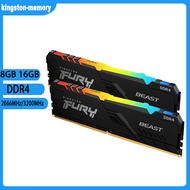 [Ready stock&COD] RAM FURY Beast DDR4 RGB 8GB 16GB 32GB 2666 3200 3600MHz Compatible With Intel and 