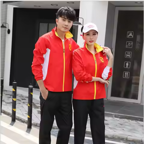 Chinese National Team Sports Uniform Long Sleeve Autumn Sportwear Games Group Appearance Garment for