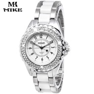 MIKE 8185 Women Fashion Stainless Steel Wristwatches Quartz Analog Watches Tachymeter Watch Jam Tang