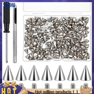 【SG36】Punk Spikes 200 Pcs Metal Tree Spike Screwback Studs Cone Spikes Studs Kit for DIY Leathercraf