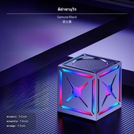 ลำโพง radio link เบสคุณภาพสูง ขนาดพกพาแบบมินิทรงลูกบาศก์ RGB ระบบเสียงสเตอริโอ TWS วิทยุ FM ขนาด 70x
