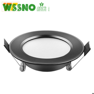 [wssno] led downlight lamp Black waterproof 3w 5w 7W 9W 12W 15W led spot 220V 230V ceiling recessed downlights round led panel light