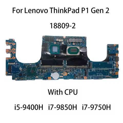 Laptop Motherboard For Lenovo ThinkPad P1 Gen 2 18809-2 With CPU:  i5-9400H i7-9850H i7-9750H FRU:5B